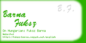 barna fuksz business card